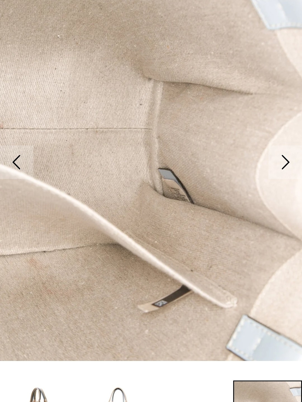 Chloé Beige Canvas Tote with Light Blue Trim and Logo Straps - Picture 5 of 5